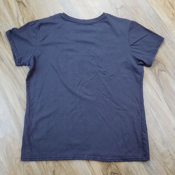 🔹️Cotton On Gray w/Sequined Happy Hangry Short Sleeve Top Medium - Picture 3 of 12